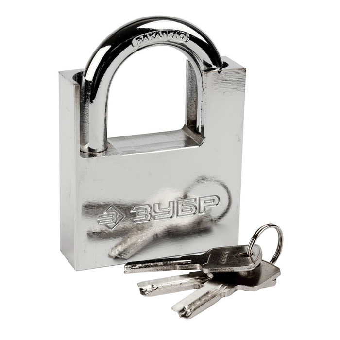 Замок навесной "ЗУБР" ЭКСПЕРТ, 70 мм, стальной корпус, закаленная дужка, с доп. защитой