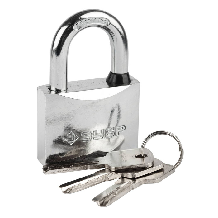 Замок навесной "ЗУБР" ЭКСПЕРТ, 50 мм, стальной корпус, закаленная дужка