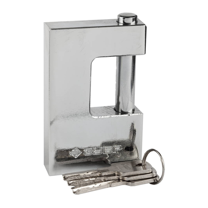 Замок навесной "ЗУБР" ЭКСПЕРТ, 90 мм, стальной корпус, П-образная форма