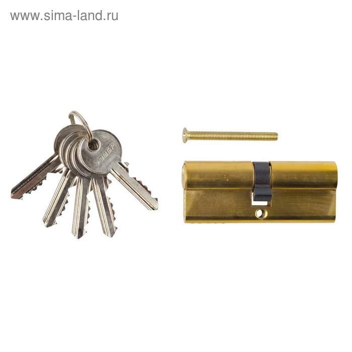 Механизм цилиндровый ЗУБР МАСТЕР 5-PIN, 80 мм, тип ключ-ключ, цвет латунь