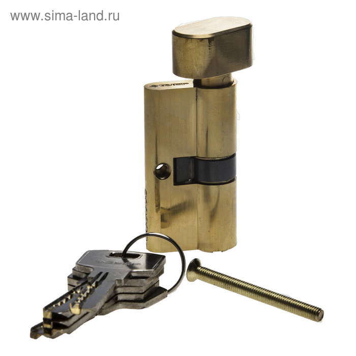 фото Механизм цилиндровый "зубр" эксперт 6-pin, 70 мм, тип "ключ-защелка", цвет латунь