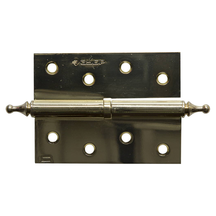 Петля дверная "ЗУБР" ЭКСПЕРТ, 100х75х2,5 мм, разъемная, правая, подшип., цвет латунь, 2 шт.