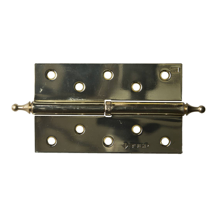 Петля дверная "ЗУБР" ЭКСПЕРТ, 125х75х2,5 мм, разъемная, правая, подшип., цвет латунь, 2 шт.