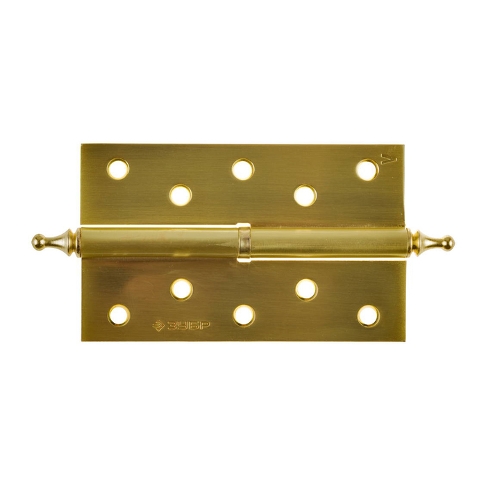 Петля дверная "ЗУБР" ЭКСПЕРТ, 125х75х2,5 мм, разъемная, левая, подшип., мат. латунь, 2 шт.