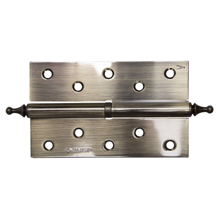 Петля дверная "ЗУБР" ЭКСПЕРТ, 125х75х2,5 мм, разъемная, левая, подшип., ст. латунь, 2 шт.