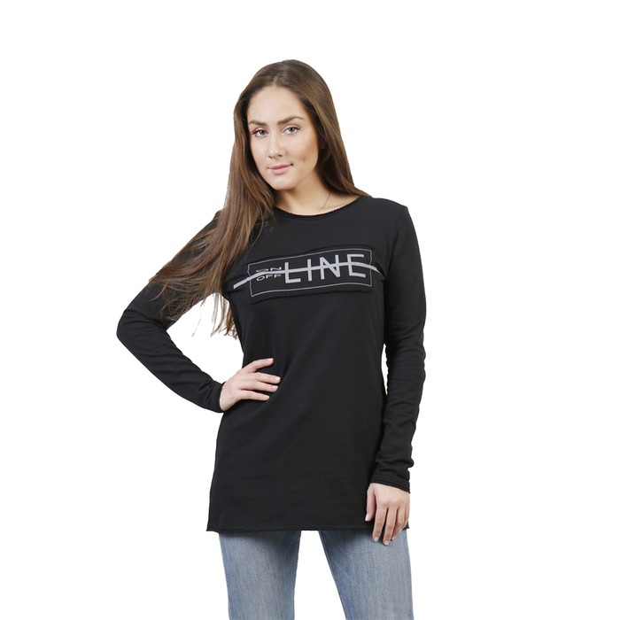 Туника женская LINE on/of, размер 50, цвет серый чёрный ФТ1306