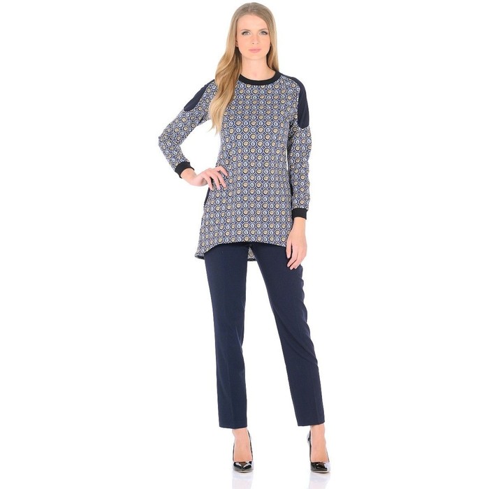 Туника женская "Монетки", размер 40, цвет синий  ФТ1082