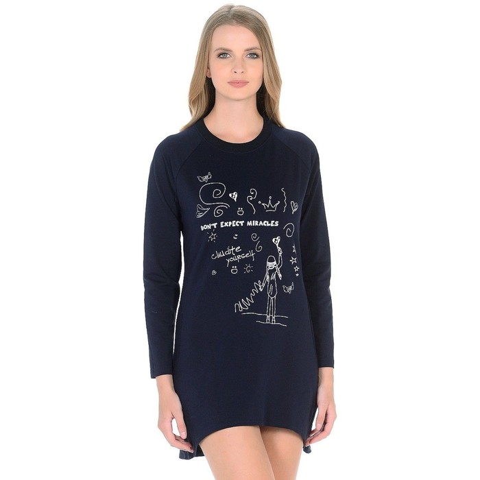 Туника женская "Граффити девочка", размер 42, цвет синий ФТ1080