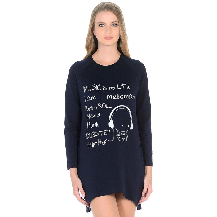 Туника женская "Граффити девочка", размер 48, цвет синий ФТ1079