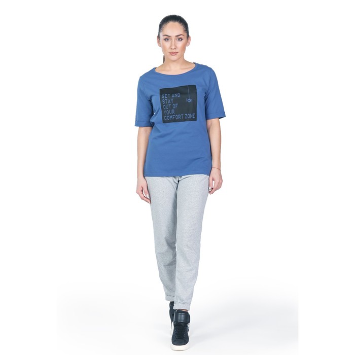 Футболка женская girl gang, размер 48, цвет синий КФ1314