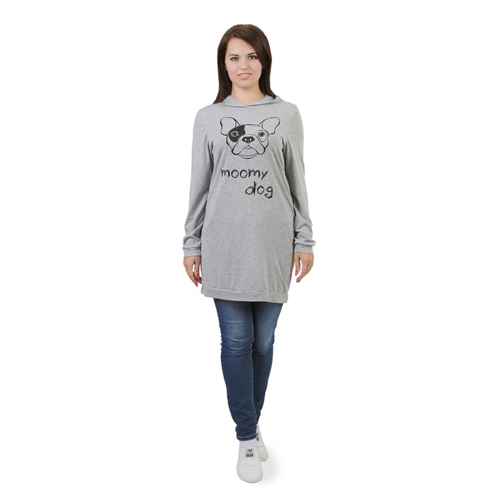 Худи женское, размер 50, цвет серый меланж КХ1208