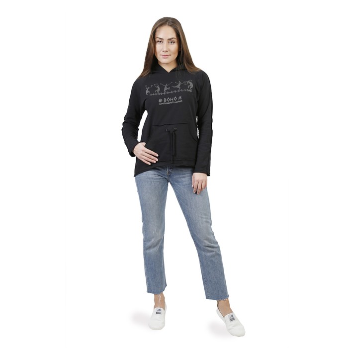 Худи женское "Бохо", размер 44, цвет чёрный ФХ1308