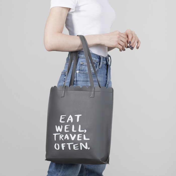 Сумка молод Путешествуй, 29*8*34, отд на молнии, серый