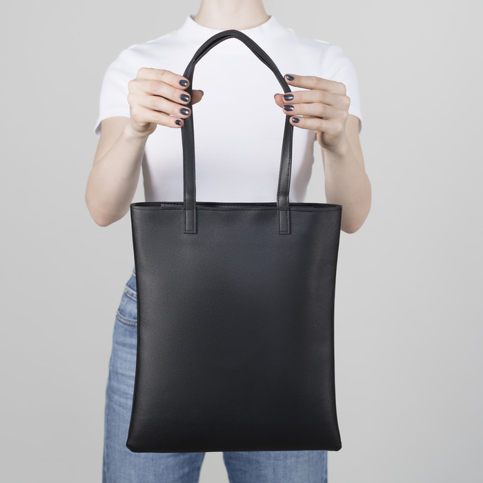 Сумка молод Привет, 30*1,5*36, отд на молнии, н/карман, чёрный