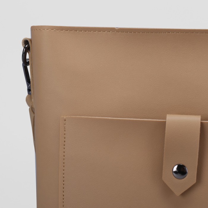 Сумка молод Стелла, 24*13*27, отд на молнии, н/карман, регулир ремень, бежевый