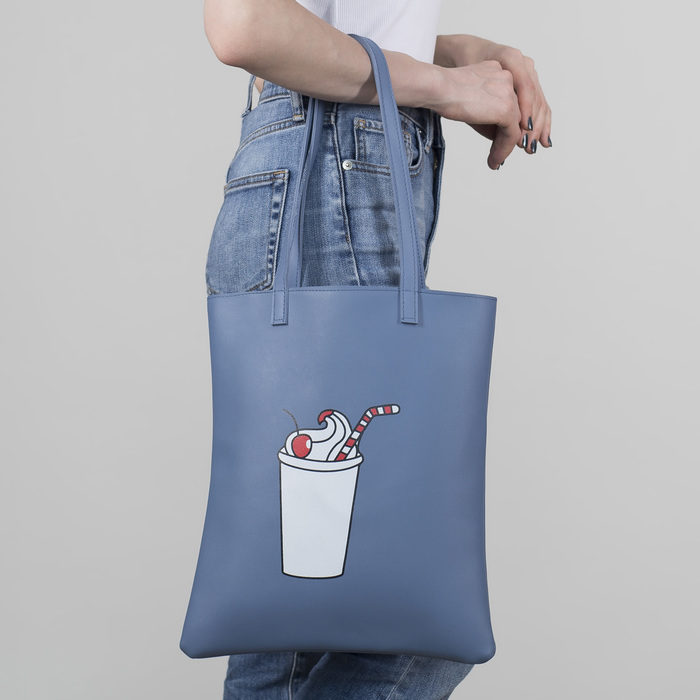 Сумка молод Коктейль, 29*1,5*36, отд на молнии, голубой