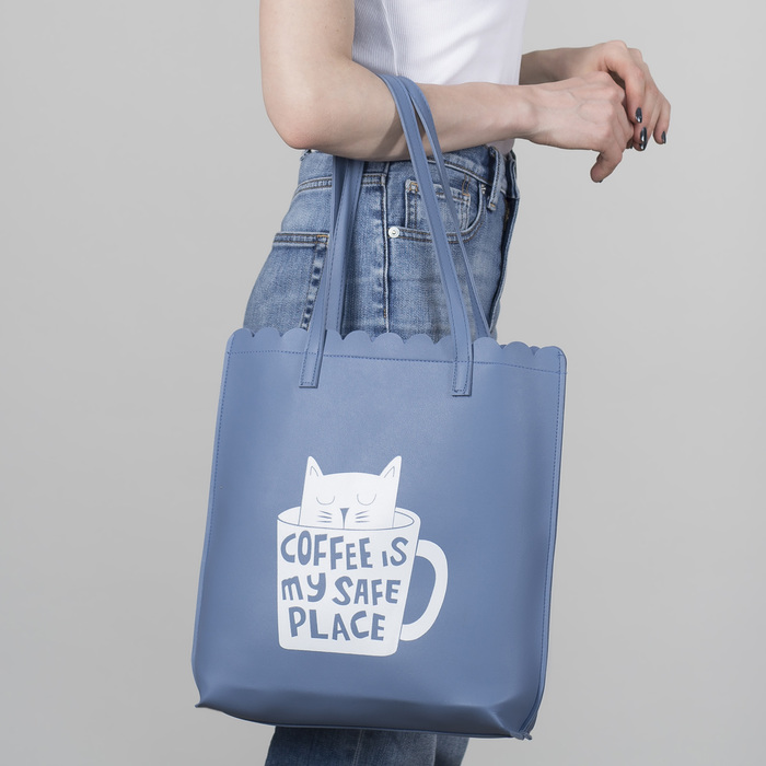 Сумка молод Кофе, 29*8*34, отд на молнии, голубой