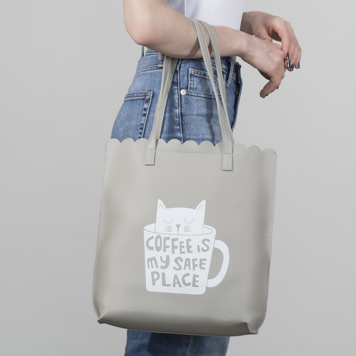 Сумка молод Кофе, 29*8*34, отд на молнии, серый