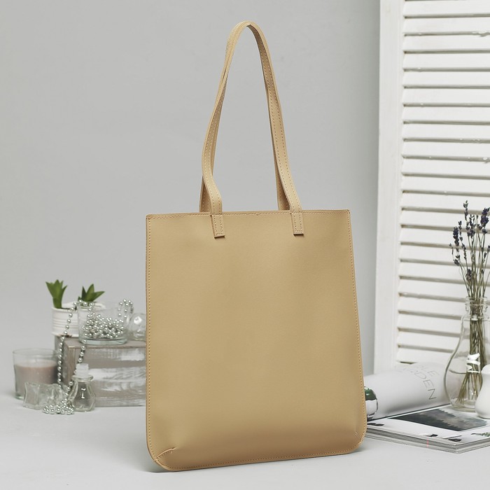 Сумка женская, отдел без молнии, цвет бежевый