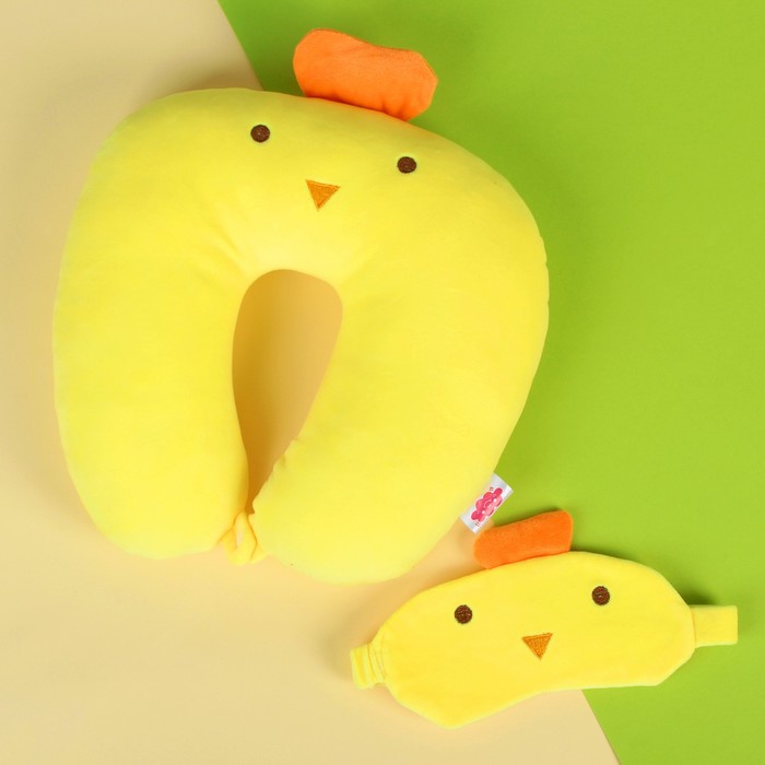 Антистресс-подголовник "Цыплёнок" с маской для сна