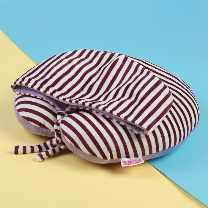 Антистресс-подголовник с капюшоном в полоску