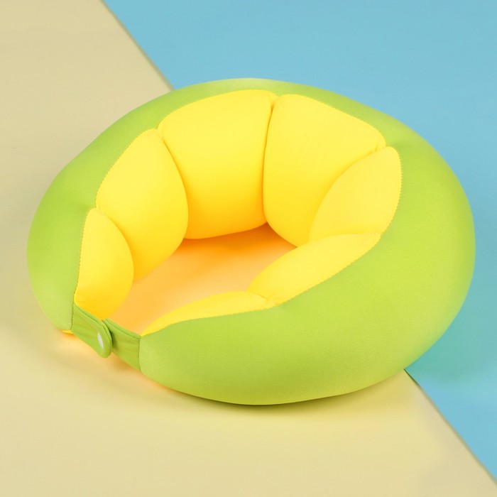 Антистресс-подголовник на застёжке, цвет зелёный