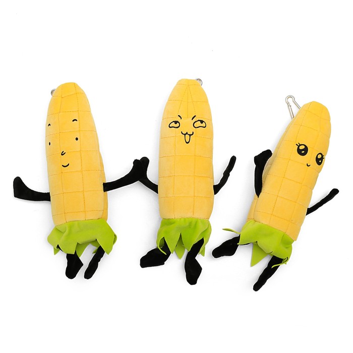 Пенал школьный, на молнии, Кукуруза, велюровая, МИКС