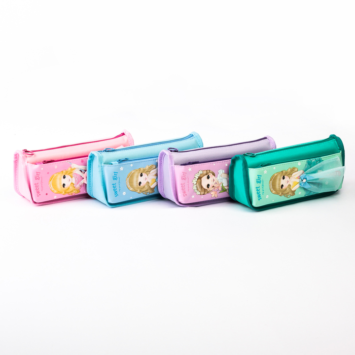 Пенал школьный на молнии МИКС Модная принцесса