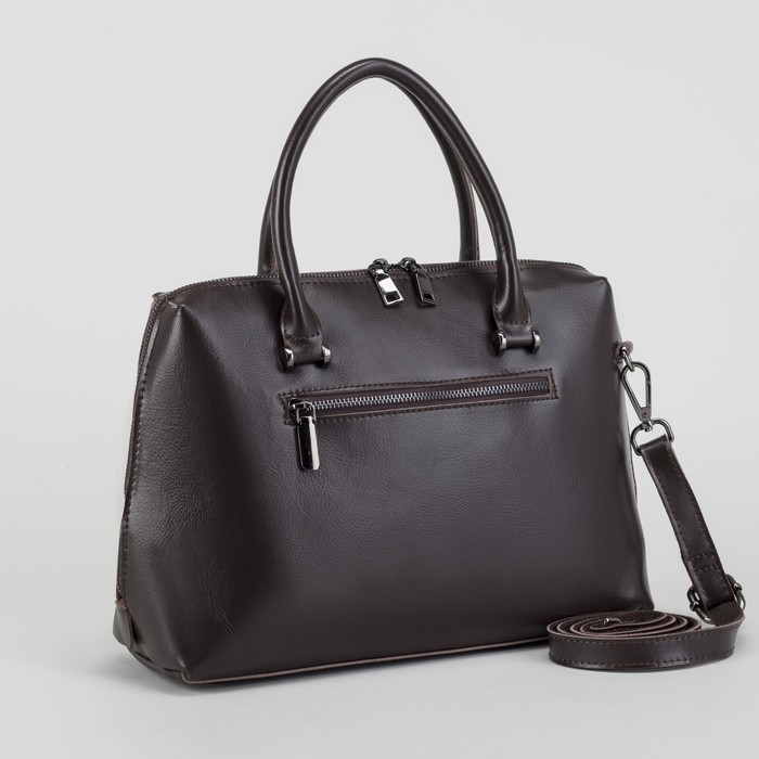 Сумка женская, отдел с перегородкой на молнии, 2 наружных кармана, длинный ремень, цвет кофе