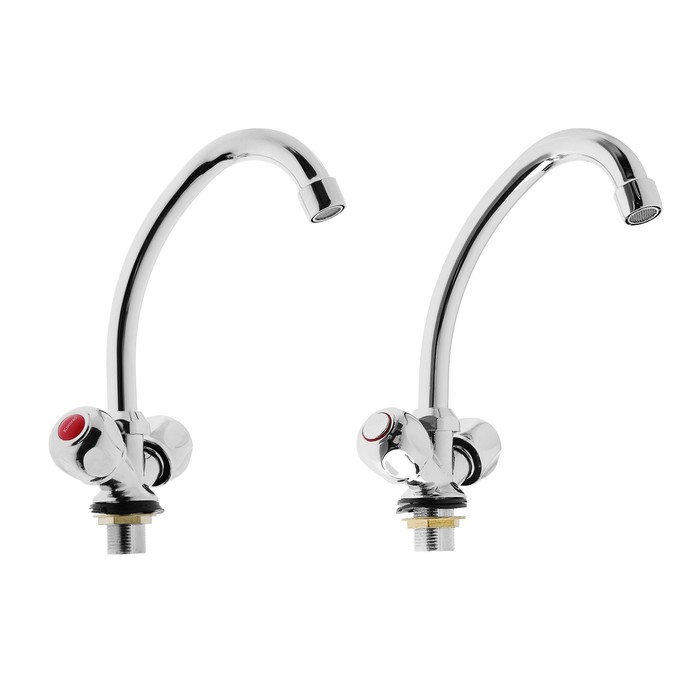 Смеситель для кухни KOMRAD/BRAVO S11-271F-K-2, двухрычажный, хром