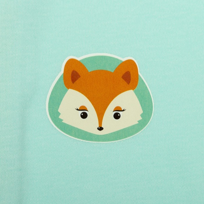 Пеленка-кокон "Зверята", рост 50-56 см, цвет ментол, интерлок