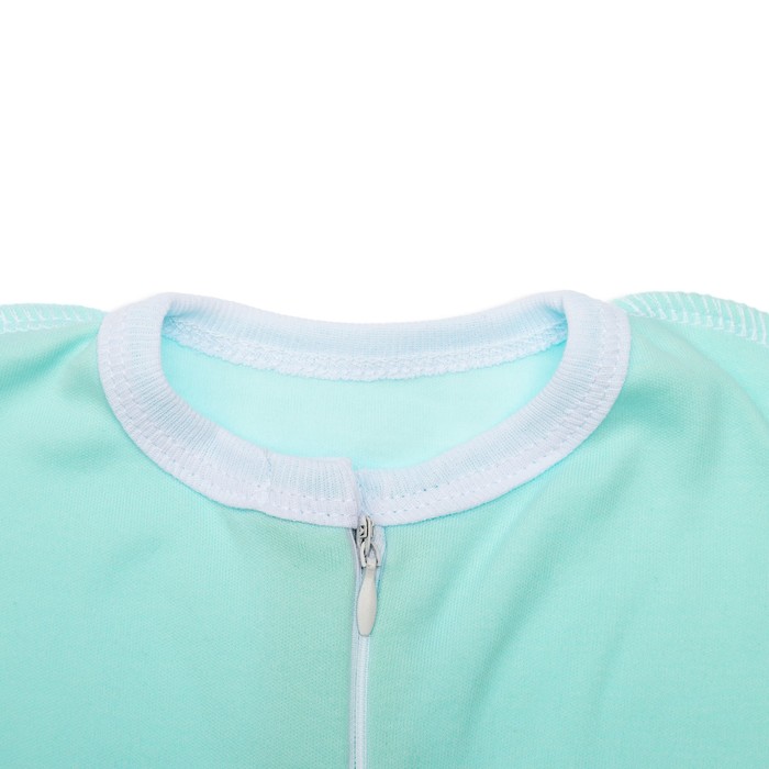 Пеленка-кокон "Зверята", рост 56-62 см, цвет ментол, интерлок