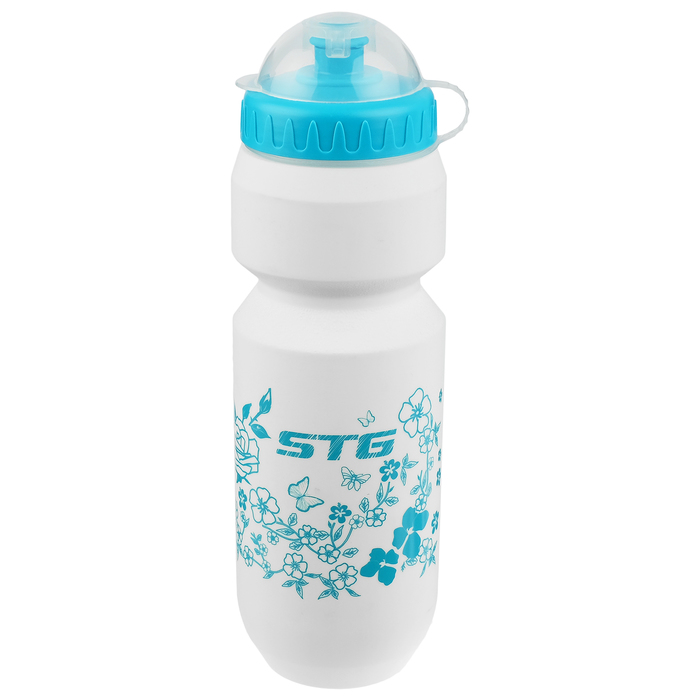 Велофляга STG 800мл CSB-532L цвет белый с голубым рисунком
