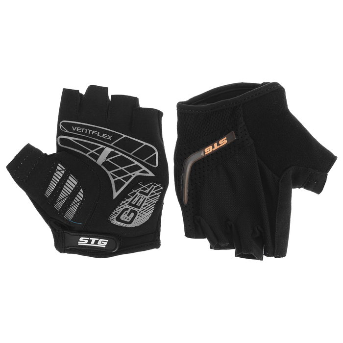 Перчатки велосипедные STG, AI-03-108, размер M, черные/серые