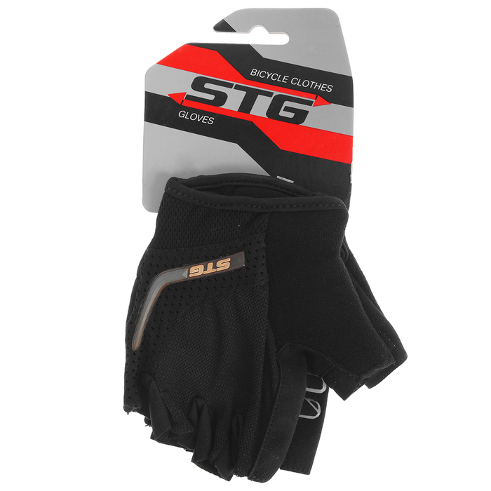 Перчатки велосипедные STG, AI-03-108, размер M, черные/серые