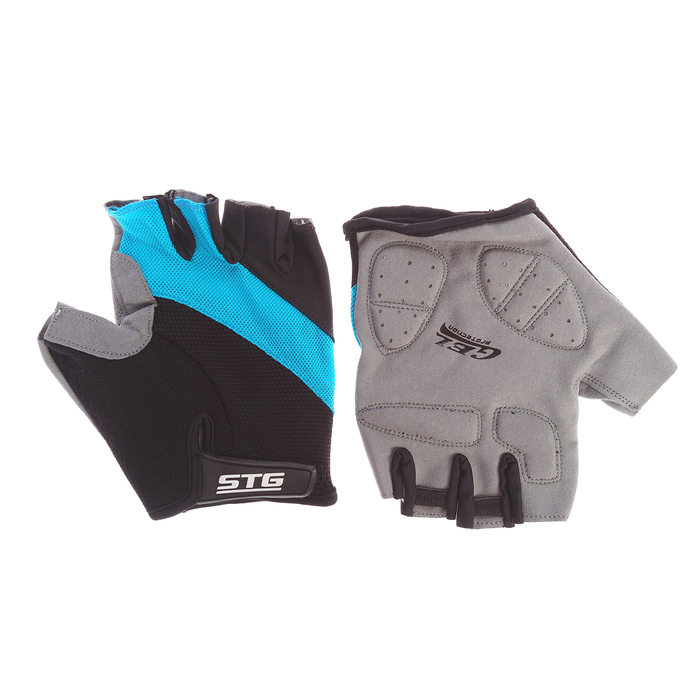 Перчатки велосипедные STG, размер XL, цвет черно-голубые