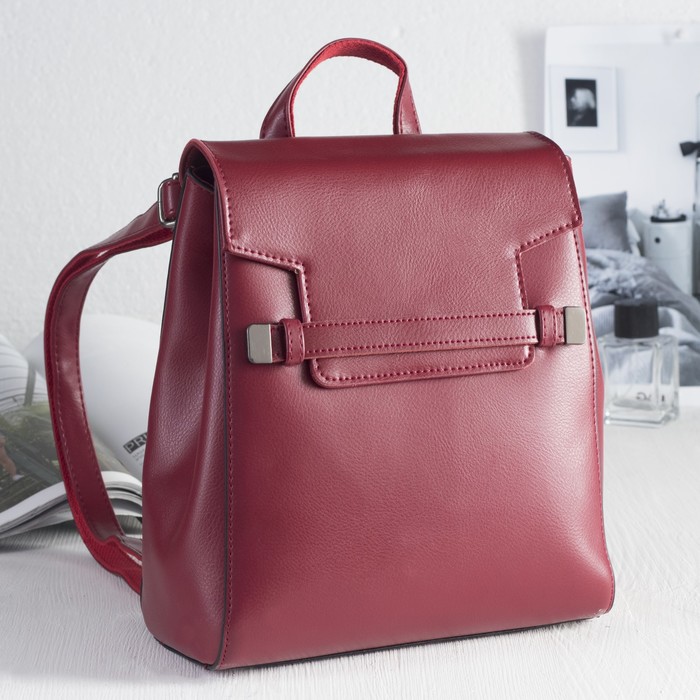 Рюкзак молодёжный, отдел с перегородкой на молнии, наружный карман, цвет красный