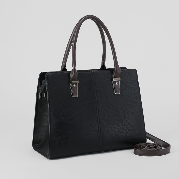 Сумка женская, отдел с перегородкой на молнии, наружный карман, цвет чёрный