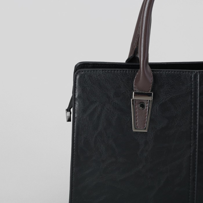 Сумка женская, отдел с перегородкой на молнии, наружный карман, цвет чёрный