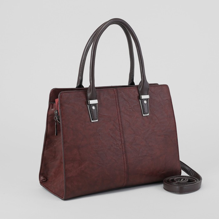 Сумка женская, отдел с перегородкой на молнии, наружный карман, цвет кофе