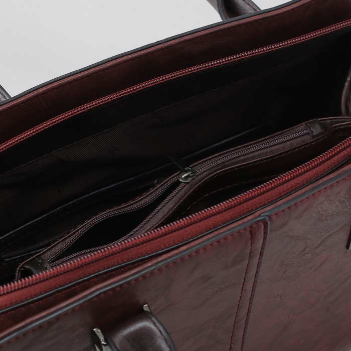 Сумка женская, отдел с перегородкой на молнии, наружный карман, цвет кофе