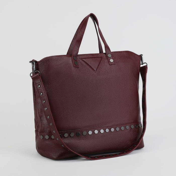 Сумка женская, отдел на молнии, наружный карман, длинный ремень, цвет бордовый