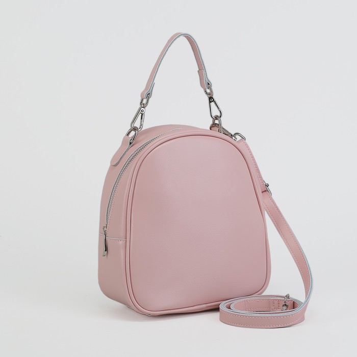 Сумка женская, отдел на молнии, наружный карман, длинный ремень, цвет розовый