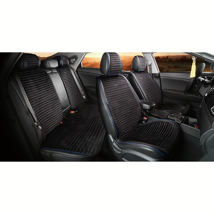 Накидка, MONACO PLUS, черно-синий, велюр премиум класса