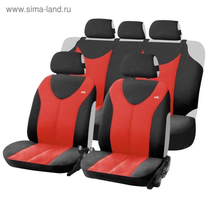 

Авточехлы TROPHY PLUS, черно-красный, трикотаж