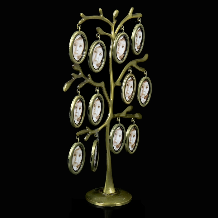 Фоторамка на 12 фото "Дерево"для фото 28x21 см, цвет медный