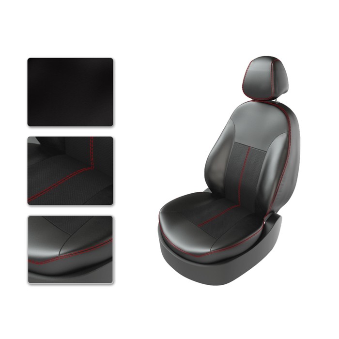 Авточехлы TOYOTA Rav 4, 2006-2012 г., черно-красный