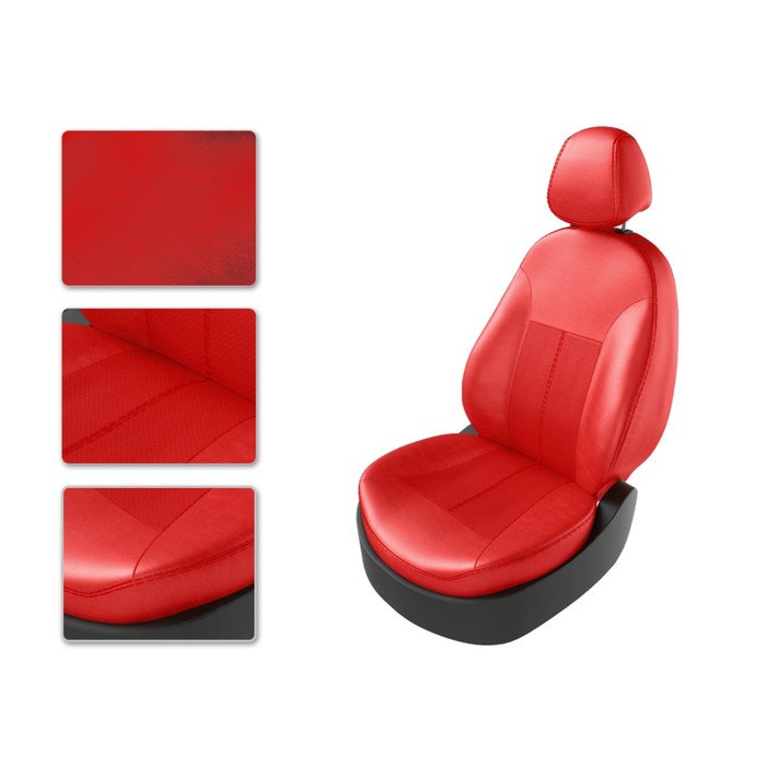 Авточехлы VW Polo, седан, раздельное, красный