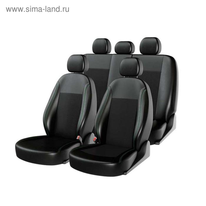 

Авточехлы, ATOM LEATHER SMALL, черный, экокожа