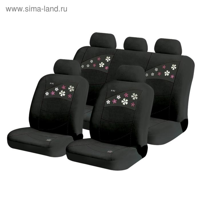 Авточехлы FLOWERS черный трикотаж 1704₽